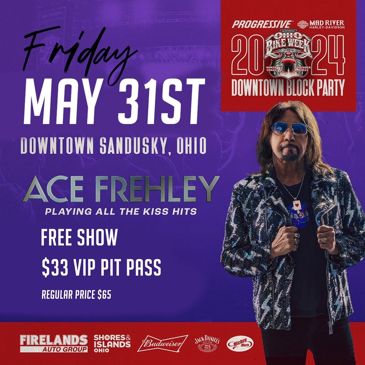 Get a VIP Pass for Ace Frehley for only $33!