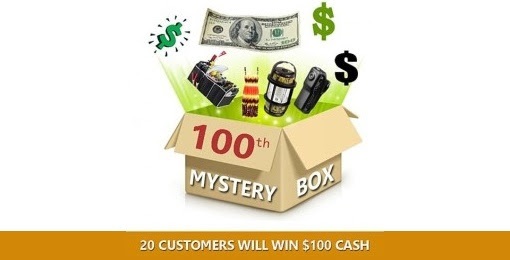 Every 100th customer snags $100!